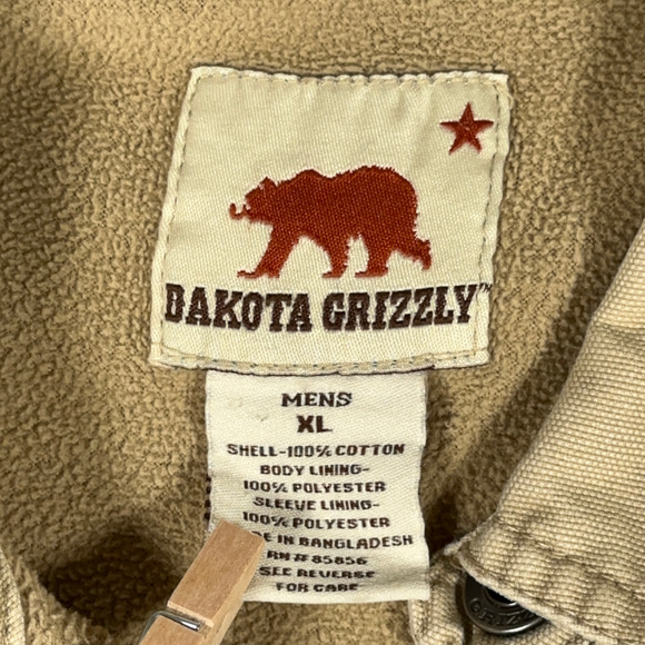 Dakota Grizzly Shirt Adult EXTRA LARGE Brown Lined Shacket Canvas Workwear Barn - Picture 4 of 10